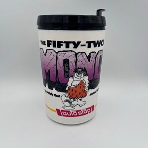 Vintage Aladdin AutoStop "The Fifty-Two MonGo" 52oz Travel Mug Caveman Graphic –